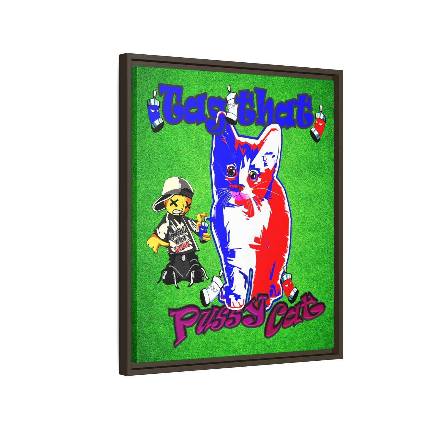 tag that - framed canvas art (green turf)