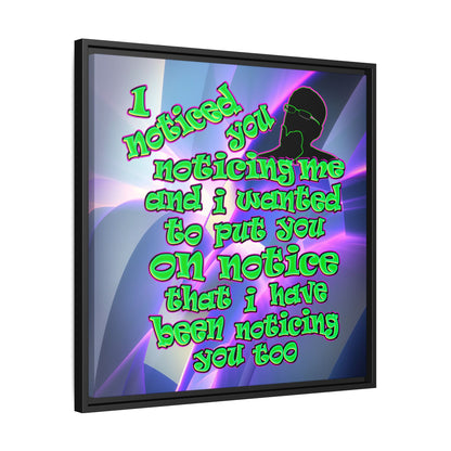 noticed you noticing - framed canvas art (grey-pink wave)