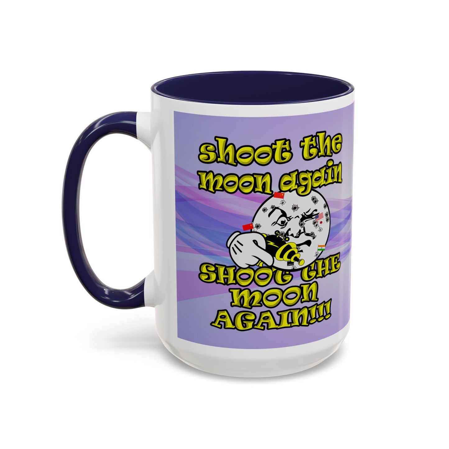 shoot the moon again - Accent Mug (light blue-pink wave)