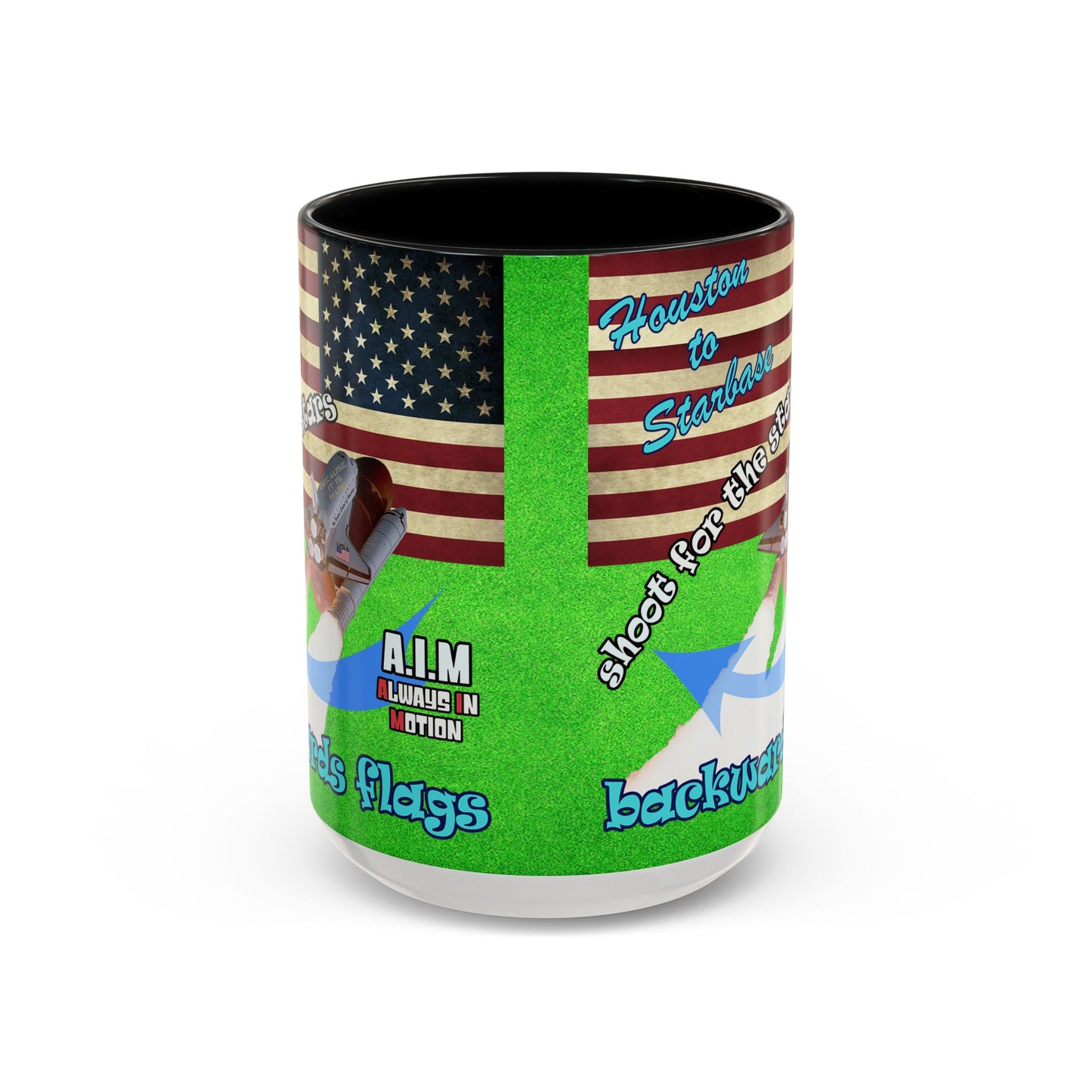 shoot for the stars - Accent Mug (green turf)