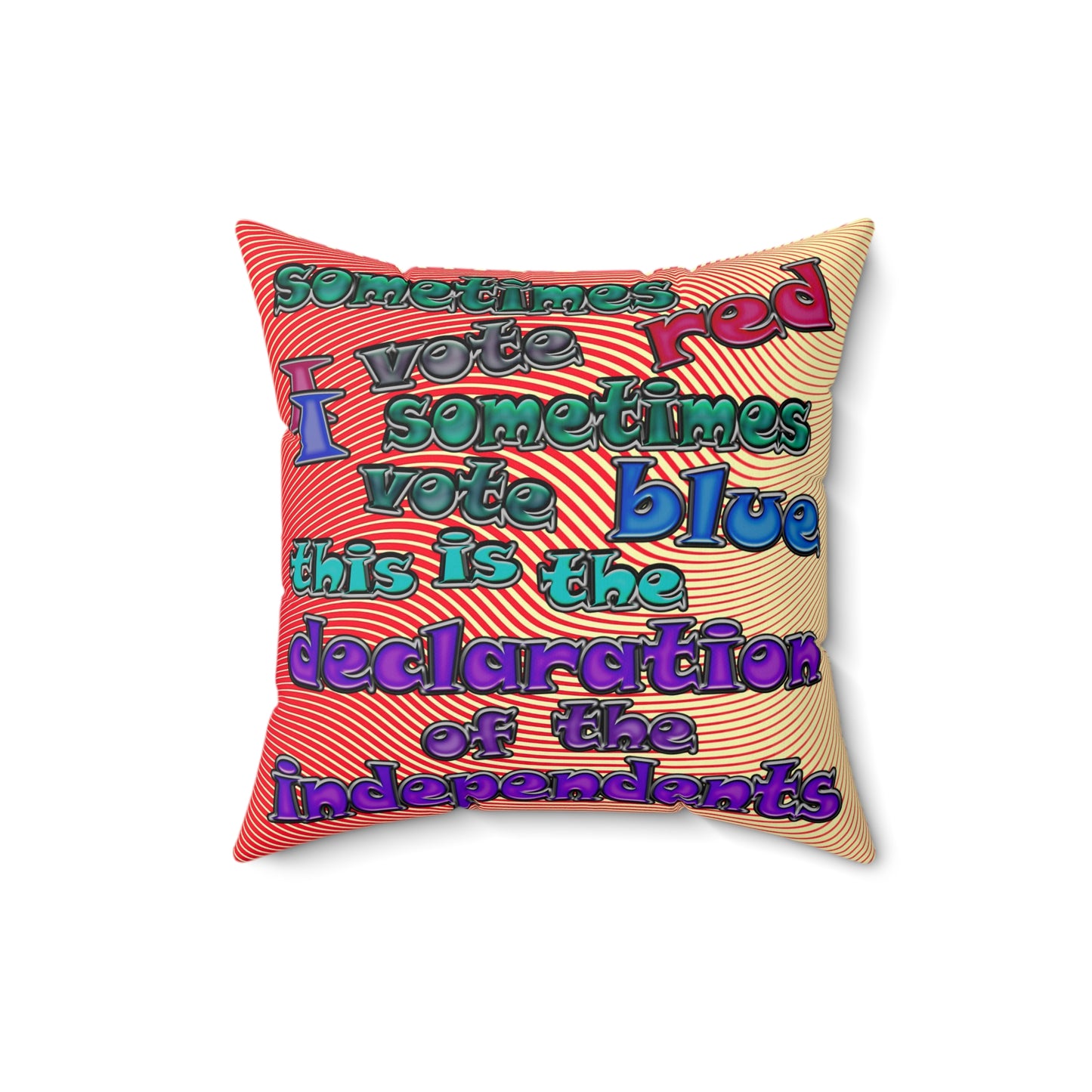 declaration of the independents - Spun Polyester Square Pillow - (yellow-orange wave)