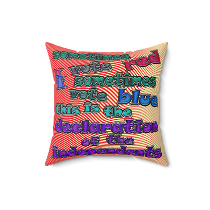 declaration of the independents - Spun Polyester Square Pillow - (yellow-orange wave)