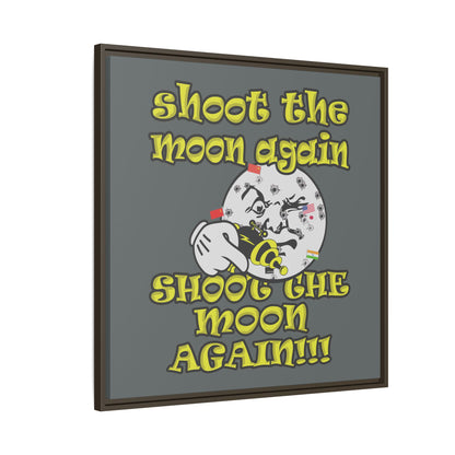 shoot the moon again - framed canvas art (dark grey)