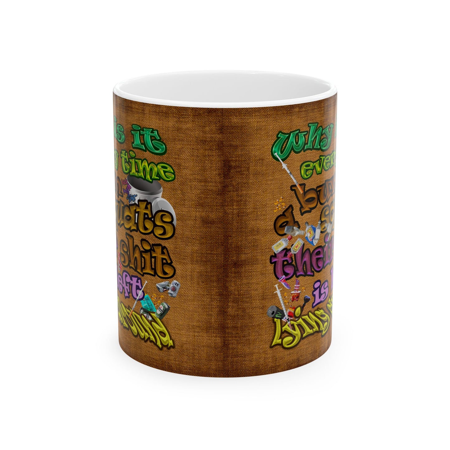 the bum's shit - White Mug (brown papyrus)