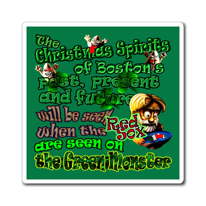 christmas spirits of boston - Magnets - (dark green)