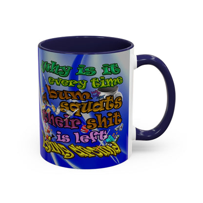 the bum's shit - Accent Mug (blue-white wave)