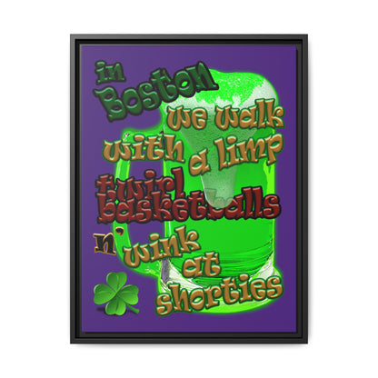 celtics logo - framed canvas art (purple)
