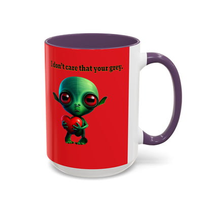 I don't care that your grey - Accent Mug (red)
