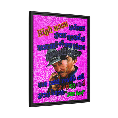 high noon - framed canvas art (pink swirl)