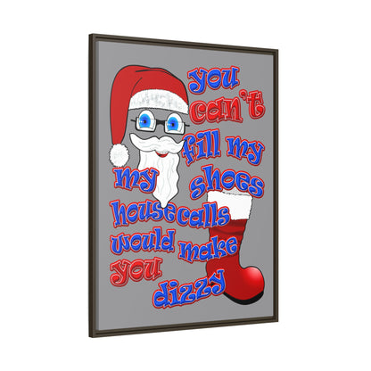 santa's shoes - framed canvas art (grey)