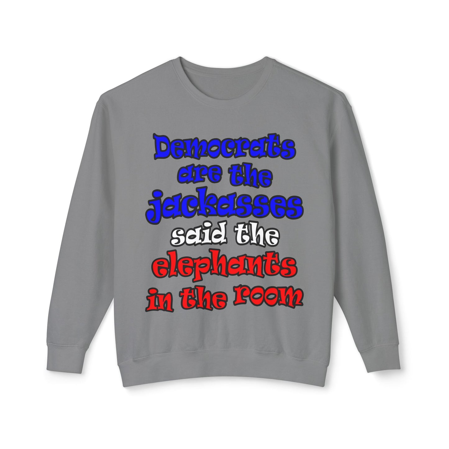 donkeys and elephants - Unisex Lightweight Crewneck Sweatshirt