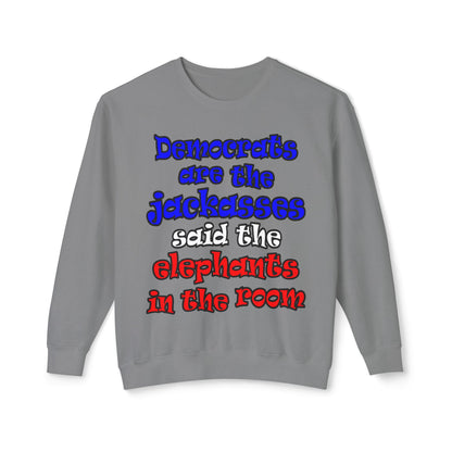 donkeys and elephants - Unisex Lightweight Crewneck Sweatshirt