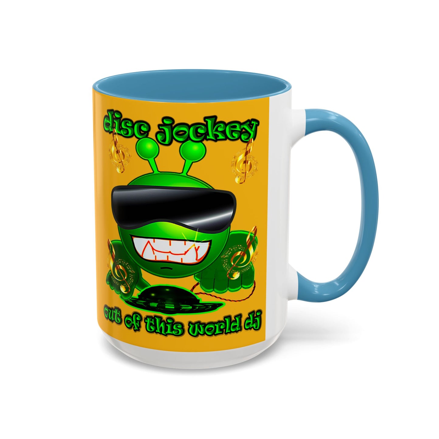 disc jockey - Accent Mug (yellow)