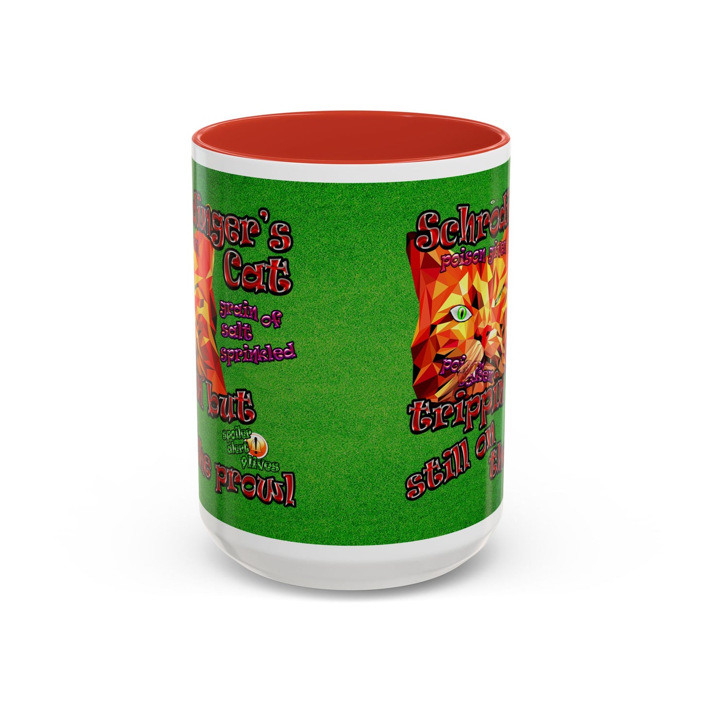 schrodinger's cat - Accent Mug (green turf)