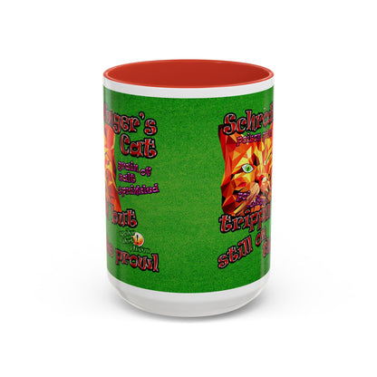 schrodinger's cat - Accent Mug (green turf)