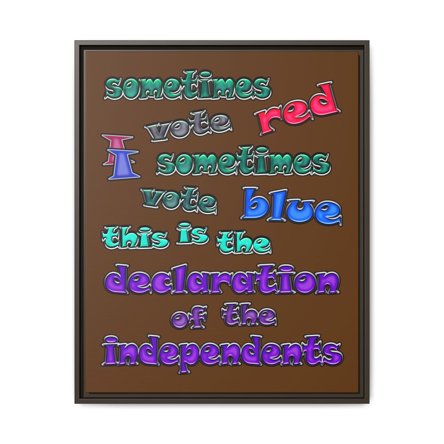declaration of the independents - framed canvas art (brown)