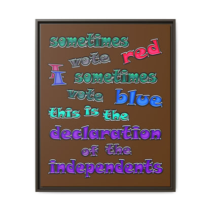 declaration of the independents - framed canvas art (brown)