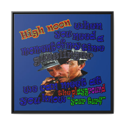 high noon - framed canvas art (dark blue)