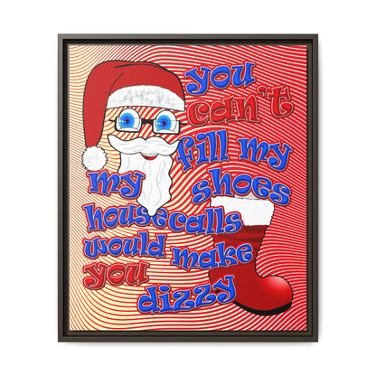 santa's shoes - framed canvas art (yellow-orange wave)