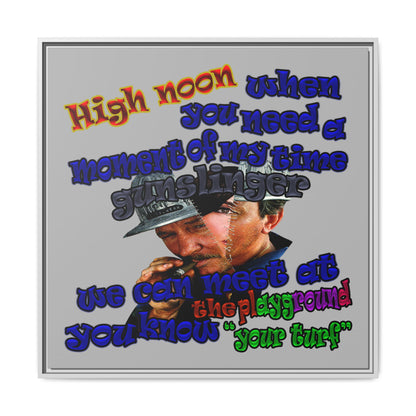 high noon - framed canvas art (light grey)