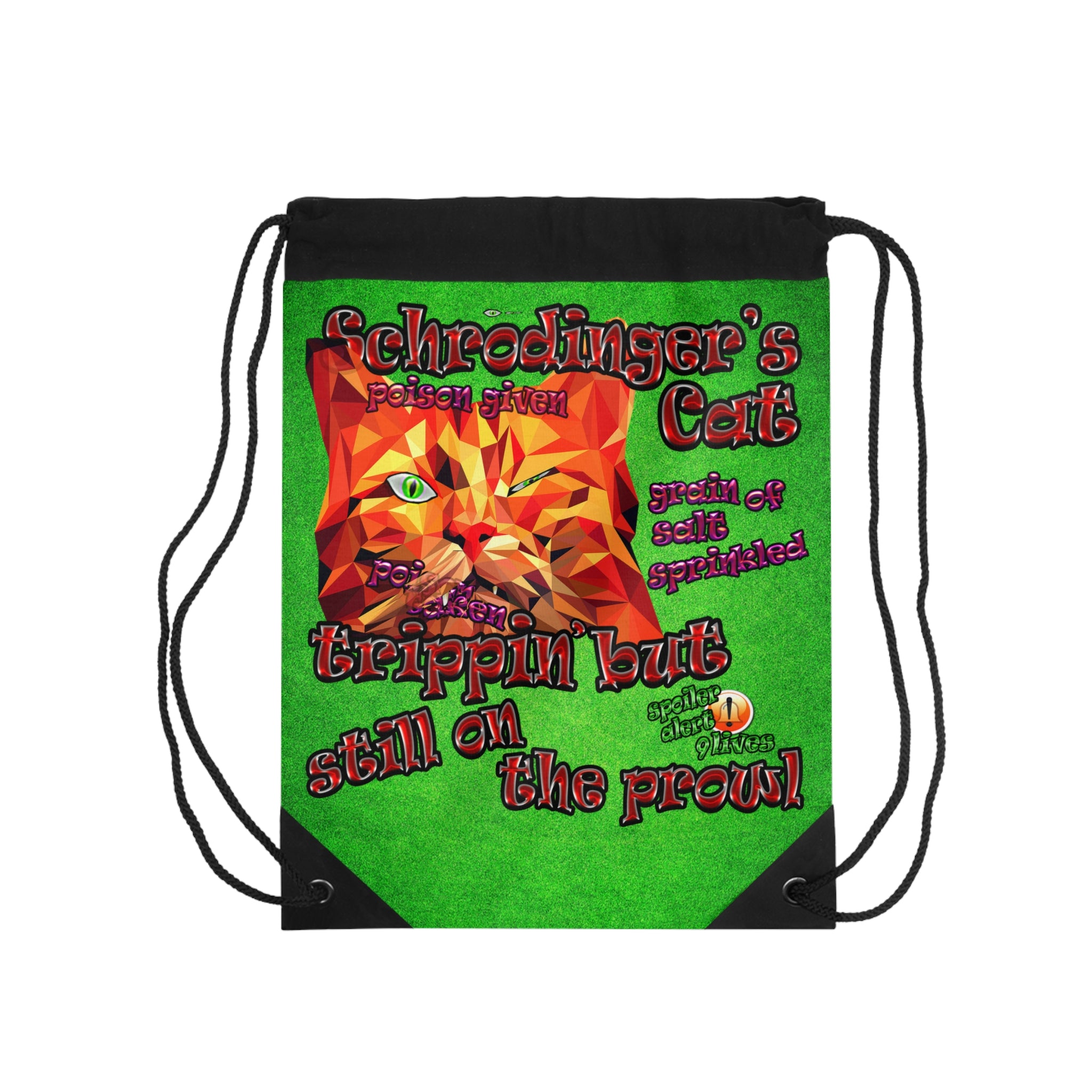 schrodinger's cat - Drawstring Bag (green turf)