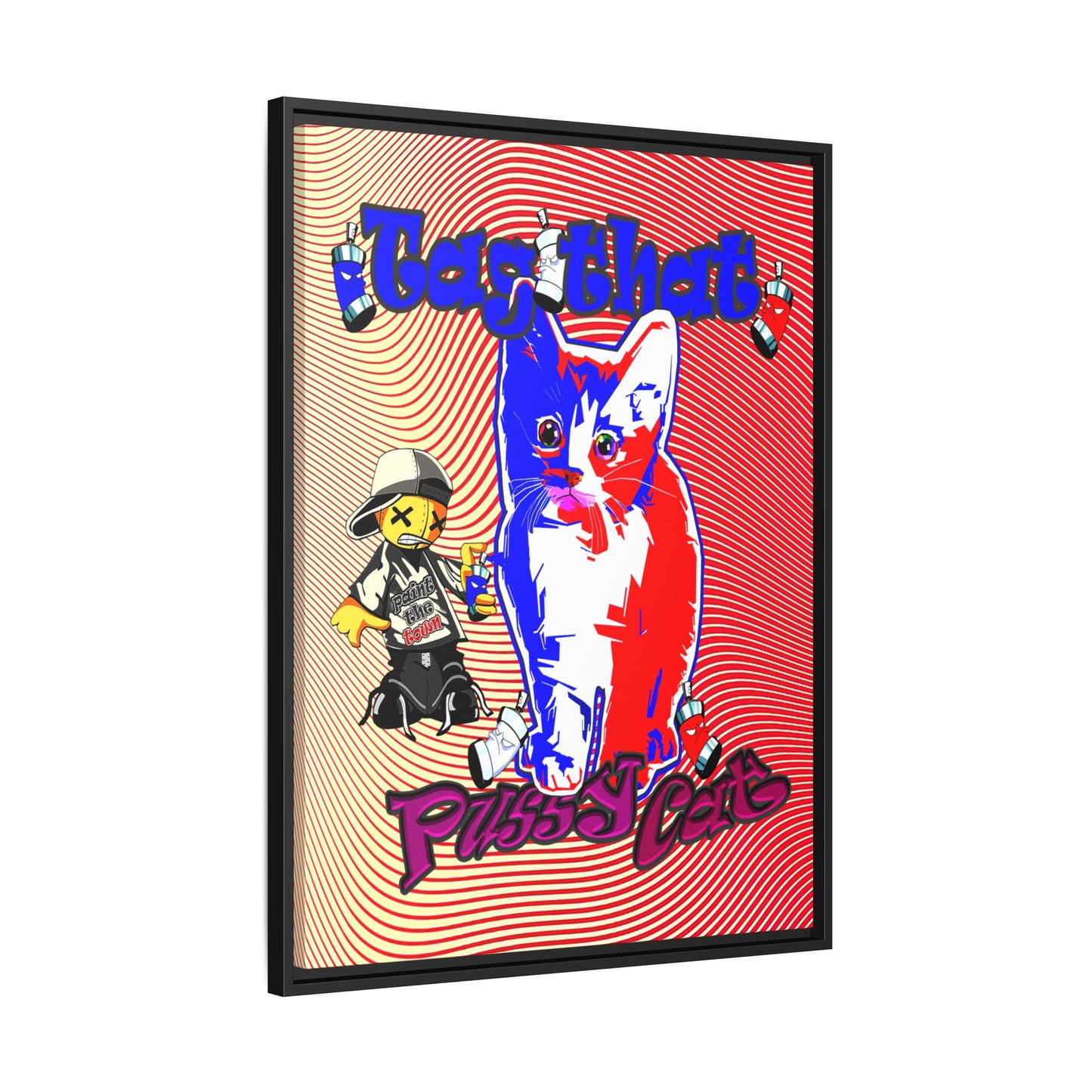 tag that - framed canvas art (yellow-orange wave)