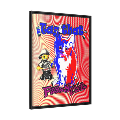tag that - framed canvas art (yellow-orange wave)