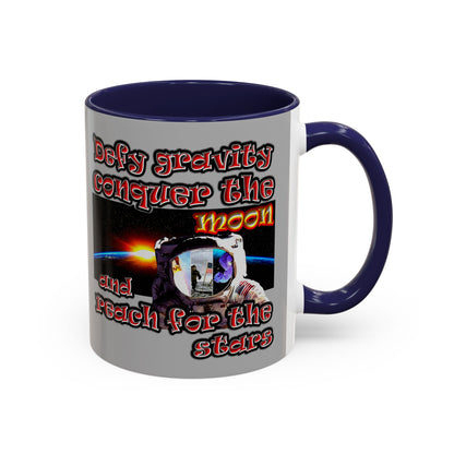 defy conquer reach - Accent Mug (light grey)