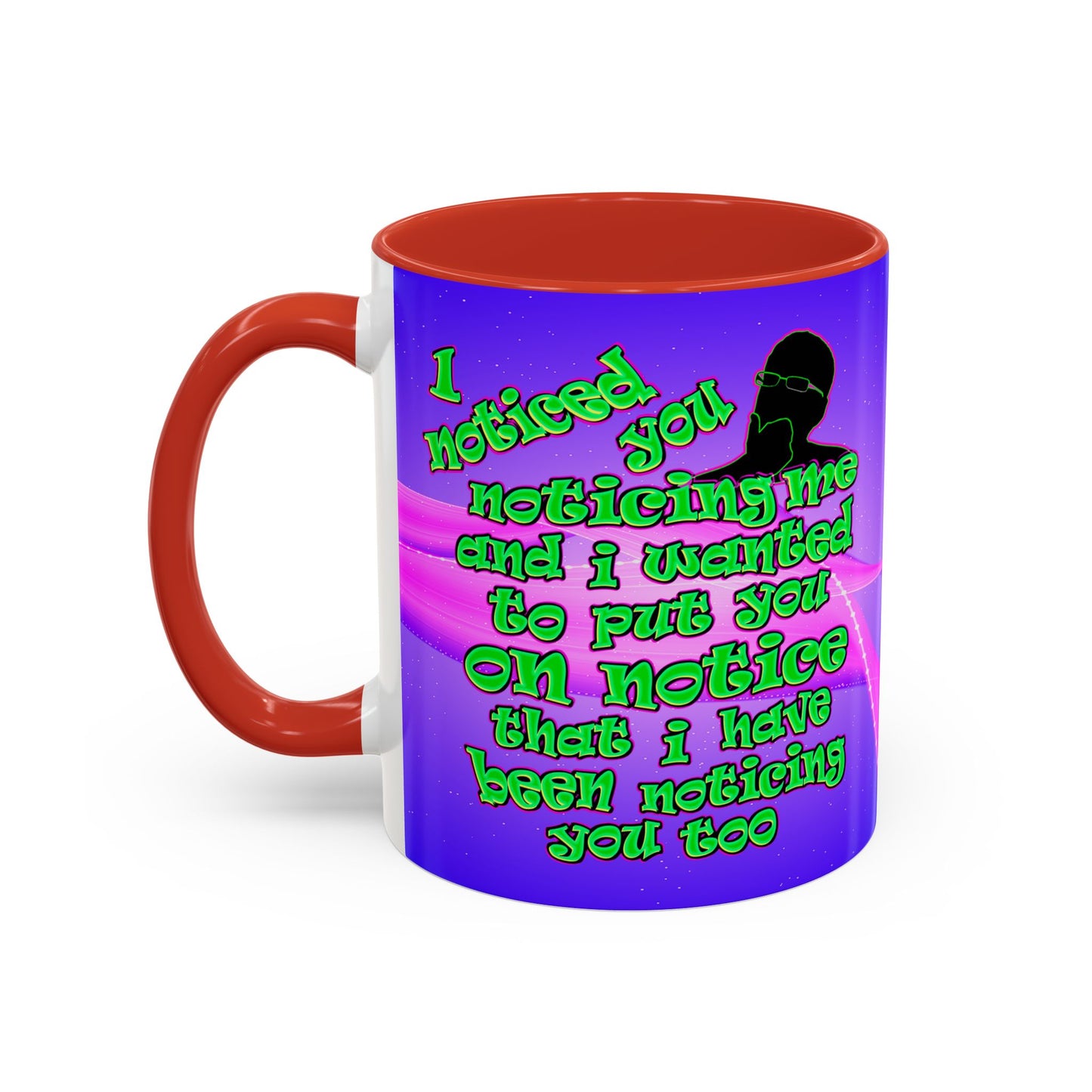 noticed you noticing - Accent Mug (purple-pink wave)