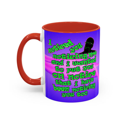 noticed you noticing - Accent Mug (purple-pink wave)