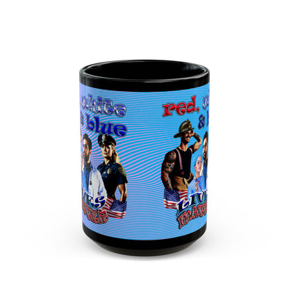 rw&b lives matter - Black Mug (light blue-purple wave)