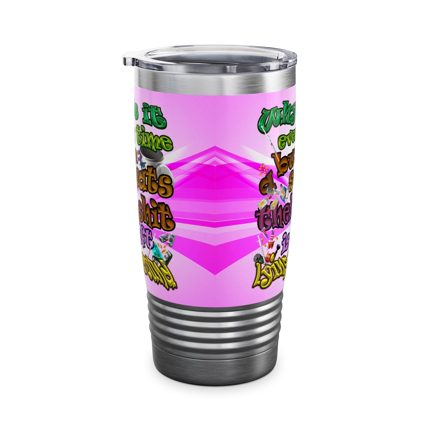 the bum's shit - Ringneck Tumbler, 20oz (light blue-pink wave)