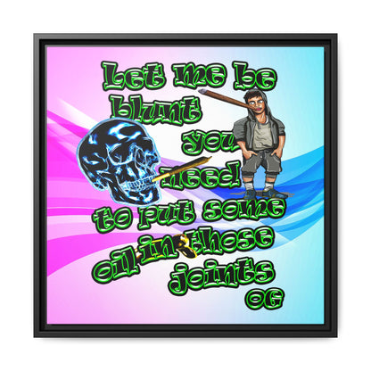 og - framed canvas art (light blue-pink wave)