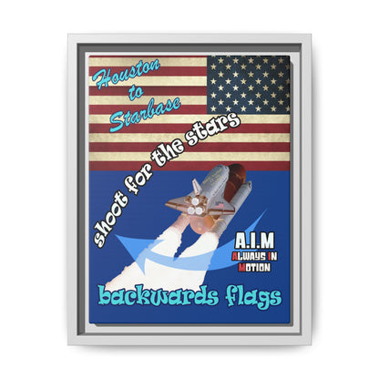 shoot for the stars - framed canvas art (dark blue)