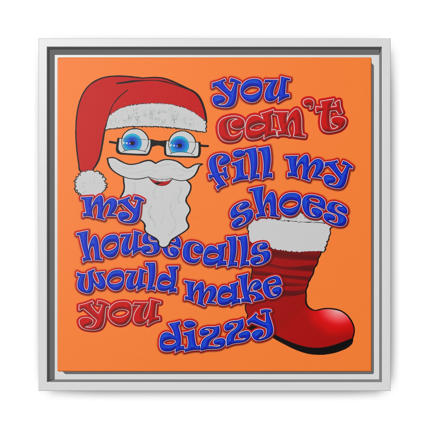 santa's shoes - framed canvas art (crusta)