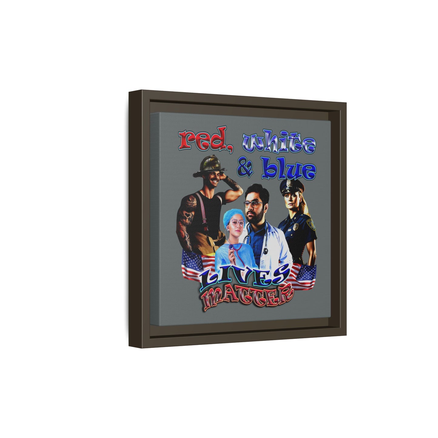 rw&b lives matter - framed canvas art (dark grey)