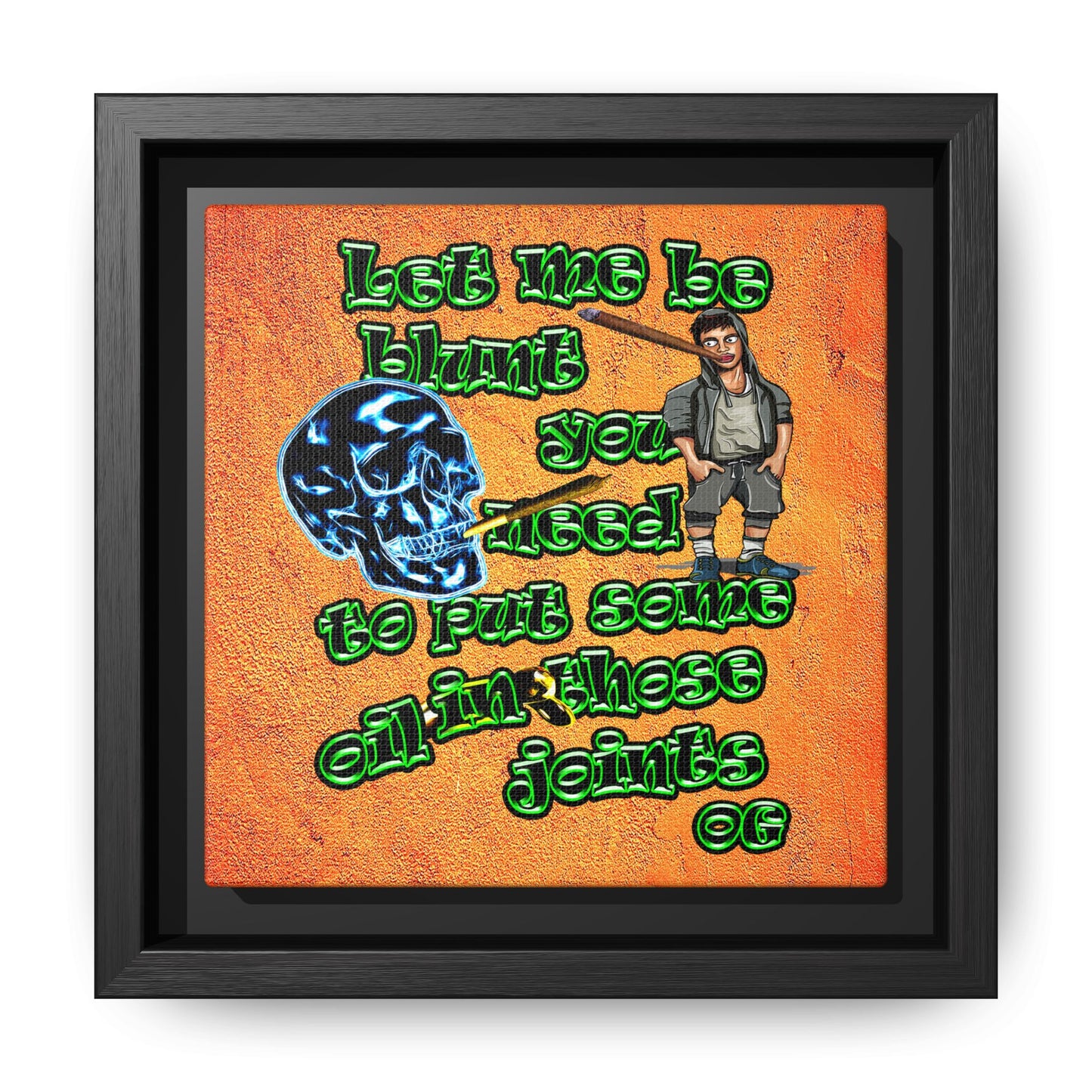 og - framed canvas art (burnt orange)