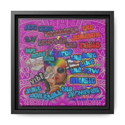 drop the beat - framed canvas art (pink swirl)