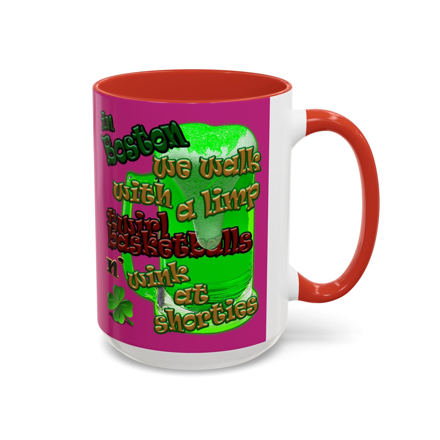 celtics logo - Accent Mug (pink)