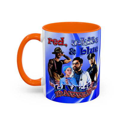 rw&b lives matter - Accent Mug (blue-white wave)