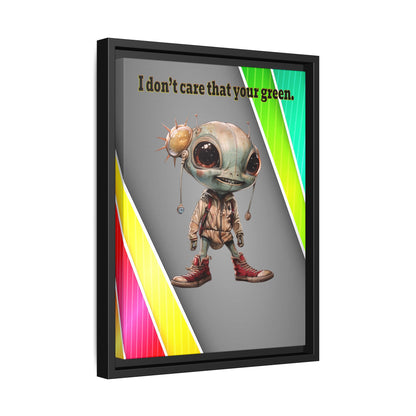 I don't care that your green - framed canvas art (rainbow split)
