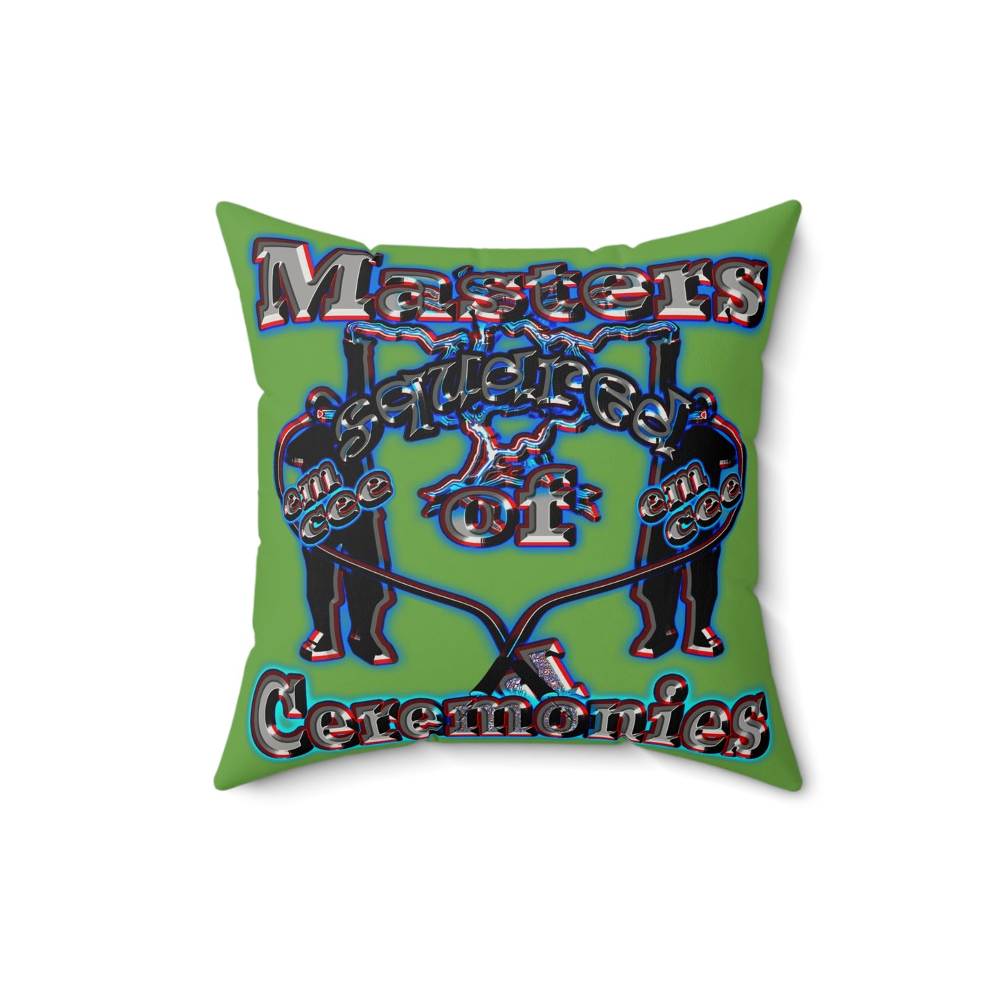 em cee squared - Faux Suede Square Pillow - (green)