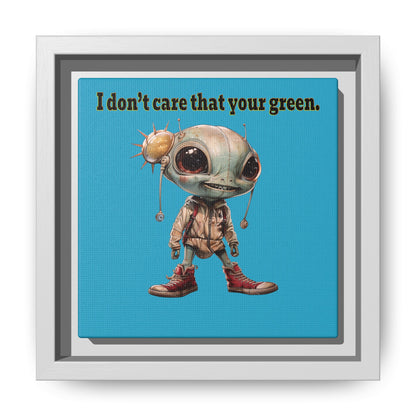 I don't care that your green - framed canvas art (turquoise)