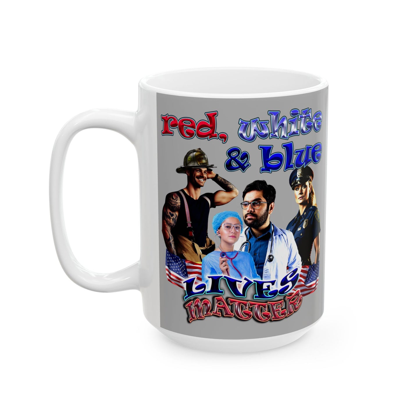 rw&b lives matter - White Mug (light grey)