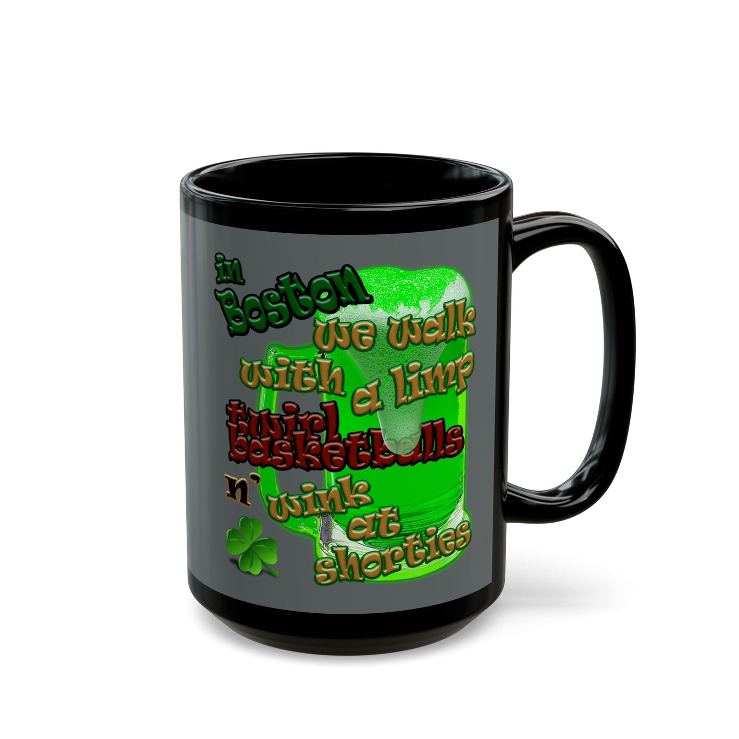 celtics logo - Black Mug (dark grey)