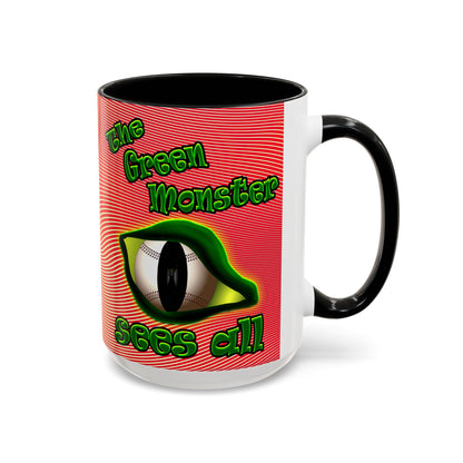 green monster - Accent Mug (yellow-orange wave)