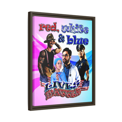 rw&b lives matter - framed canvas art (light blue-pink wave)