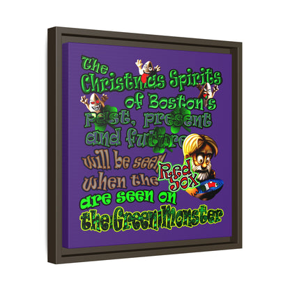 christmas spirits of boston - framed canvas art (purple)