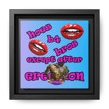 hoes b4 bros - framed canvas art (light blue-purple wave)