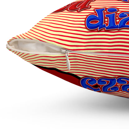 santa's shoes - Spun Polyester Square Pillow - (yellow-orange wave)
